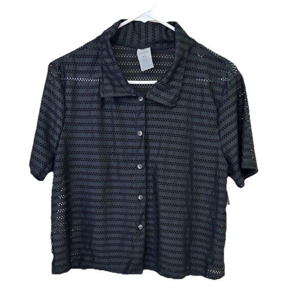 NWT Hurley Men's One And Only Textured Black Short Sleeve Button Up Shirt M Top - Picture 1 of 7